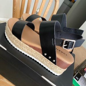 Torrid, size 7WW, black wedges. Brand new, never worn.